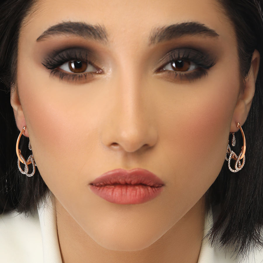گوشواره طلا زنانه اشک نگین دار